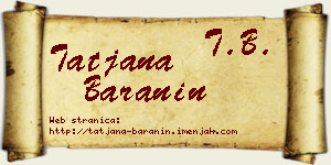 Tatjana Baranin vizit kartica